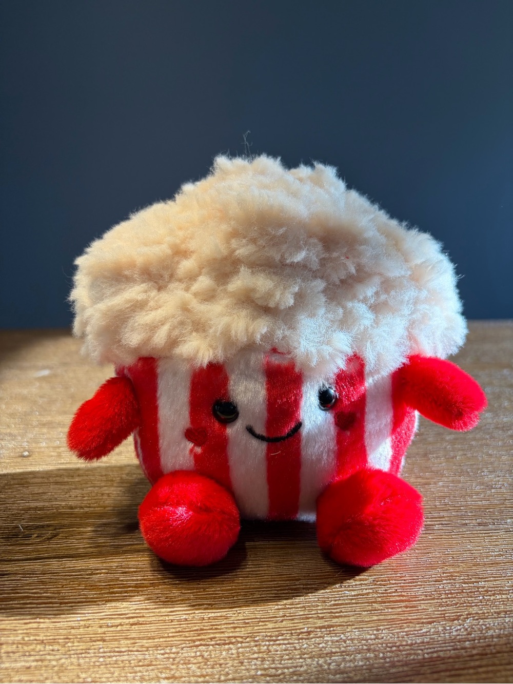 Plush Red & White Popcorn Toy - Cute Fluffy